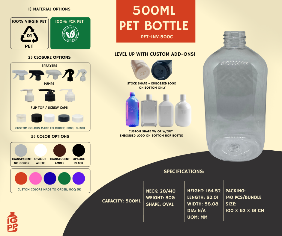 500 ML PET BOTTLE - CLEAR OVAL