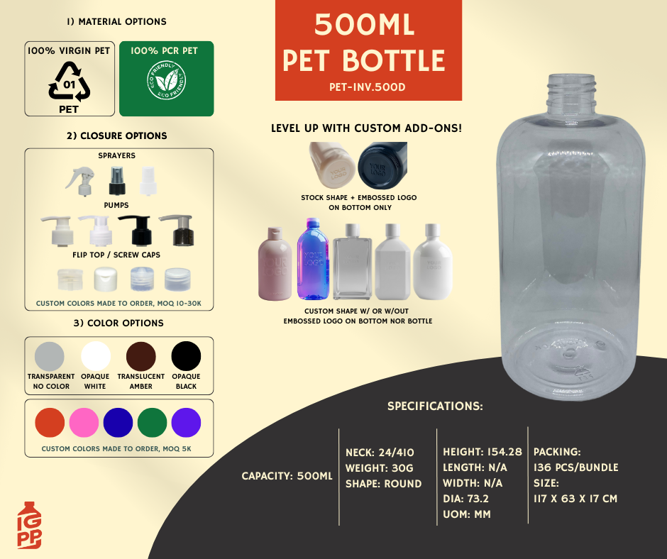 500 ML PET BOTTLE - CLEAR ROUND