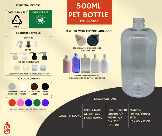 500 ML PET BOTTLE - CLEAR ROUND
