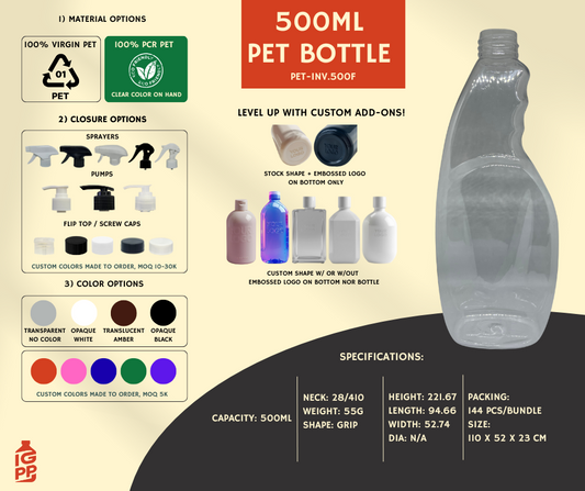 500 ML PET BOTTLE - CLEAR GRIP
